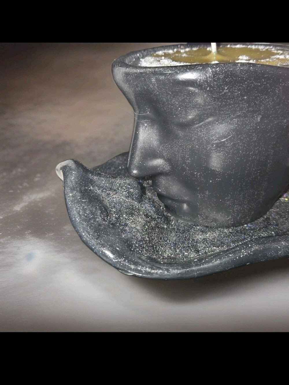 Stunning Kissing Couple Candle In A Cup Saucer Form